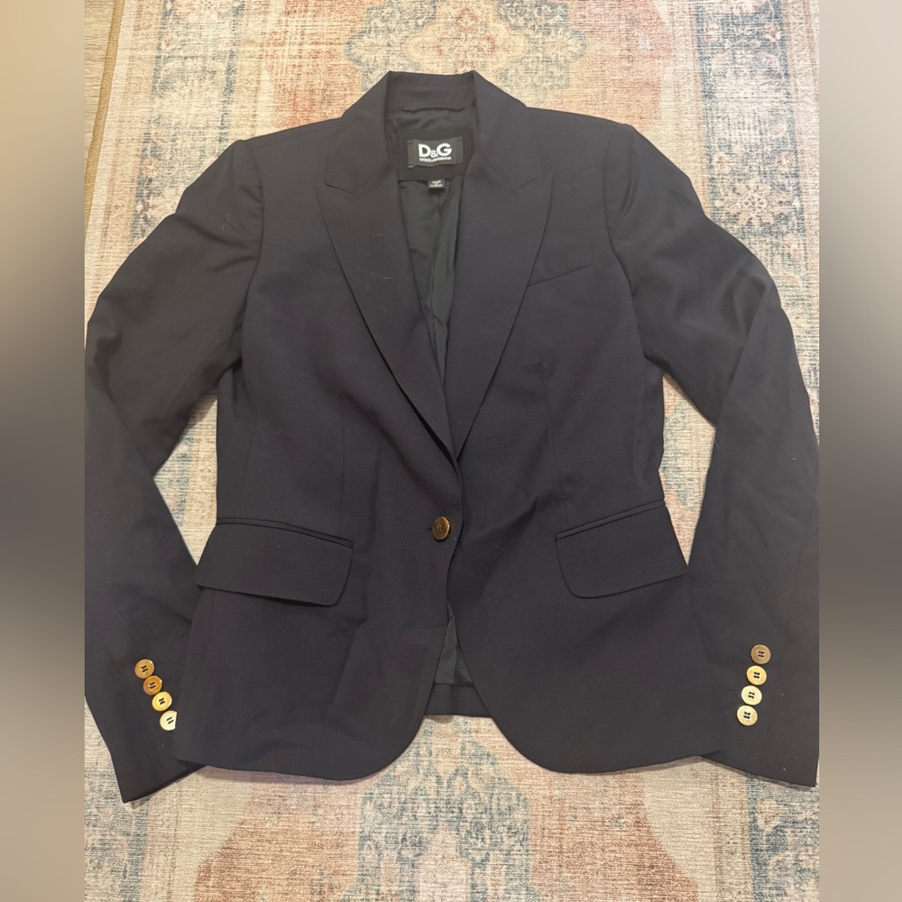 D&G Black Blazer with Gold Button